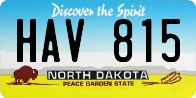 ND license plate HAV815