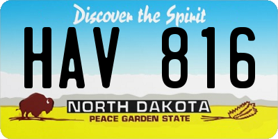 ND license plate HAV816