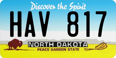 ND license plate HAV817
