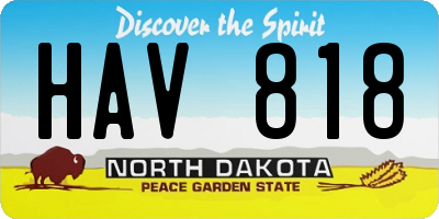 ND license plate HAV818