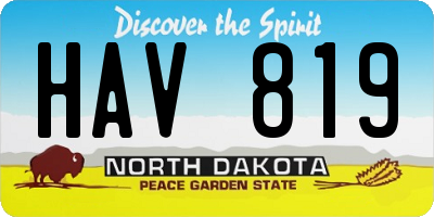 ND license plate HAV819