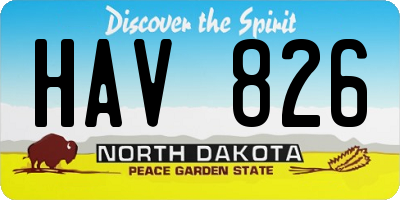 ND license plate HAV826