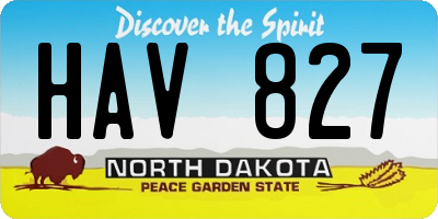 ND license plate HAV827