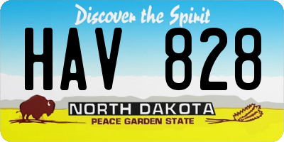 ND license plate HAV828