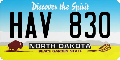 ND license plate HAV830