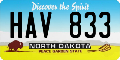 ND license plate HAV833