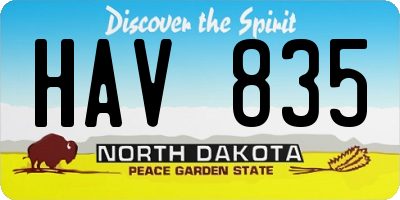 ND license plate HAV835