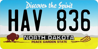 ND license plate HAV836
