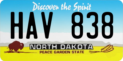 ND license plate HAV838