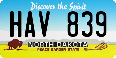 ND license plate HAV839