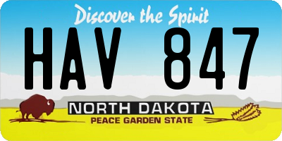 ND license plate HAV847