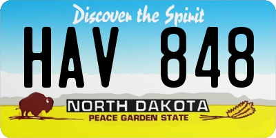 ND license plate HAV848
