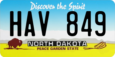 ND license plate HAV849