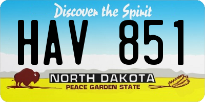 ND license plate HAV851