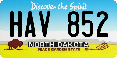 ND license plate HAV852