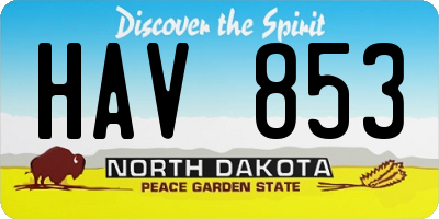 ND license plate HAV853