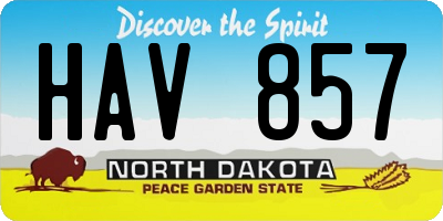 ND license plate HAV857