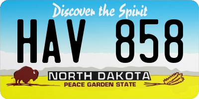 ND license plate HAV858