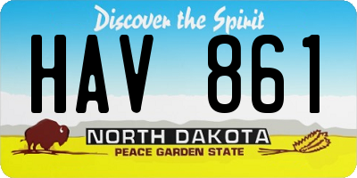 ND license plate HAV861