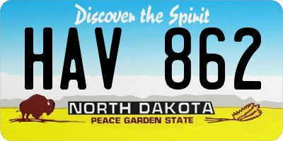 ND license plate HAV862