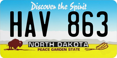 ND license plate HAV863