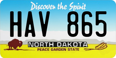 ND license plate HAV865