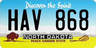 ND license plate HAV868