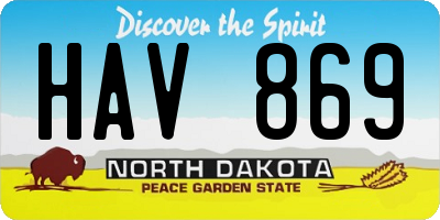 ND license plate HAV869