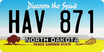 ND license plate HAV871