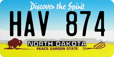 ND license plate HAV874