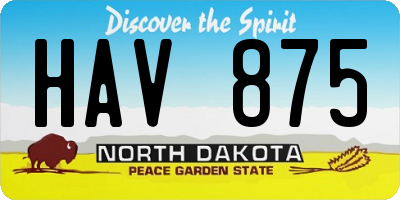 ND license plate HAV875