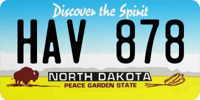 ND license plate HAV878