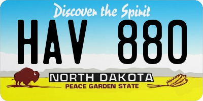 ND license plate HAV880