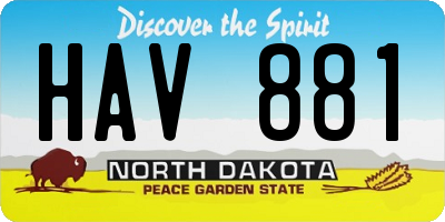 ND license plate HAV881