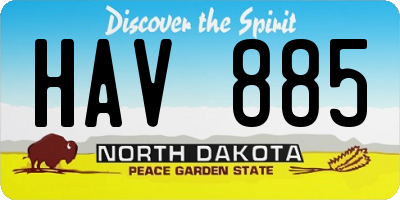 ND license plate HAV885