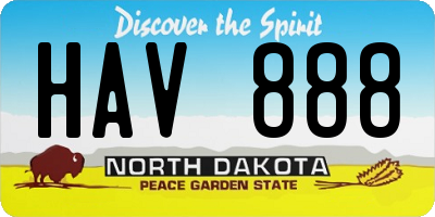 ND license plate HAV888