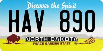 ND license plate HAV890