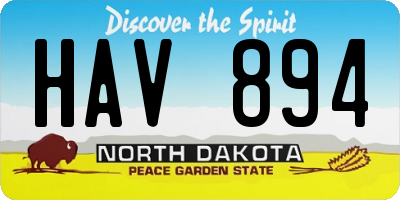 ND license plate HAV894