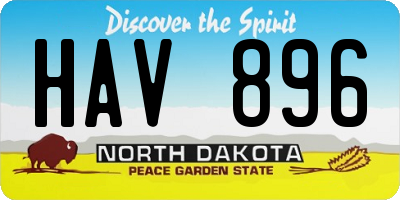 ND license plate HAV896