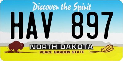 ND license plate HAV897