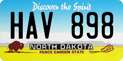 ND license plate HAV898