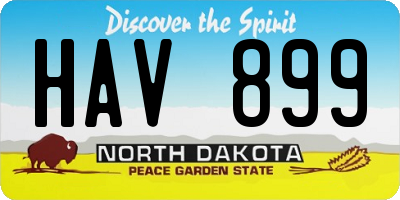 ND license plate HAV899