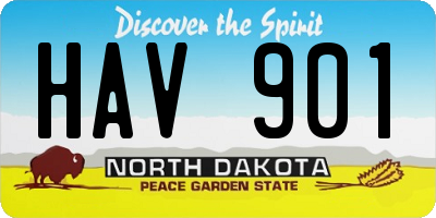 ND license plate HAV901