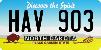 ND license plate HAV903