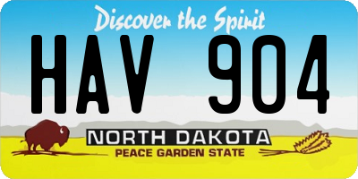 ND license plate HAV904