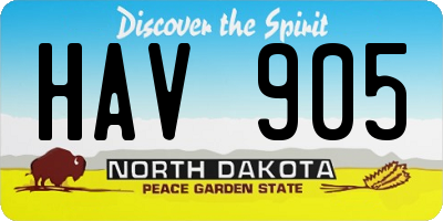 ND license plate HAV905