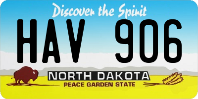 ND license plate HAV906