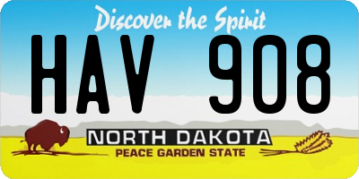 ND license plate HAV908