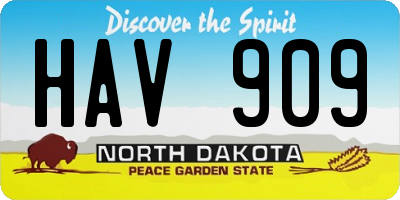 ND license plate HAV909