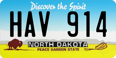 ND license plate HAV914